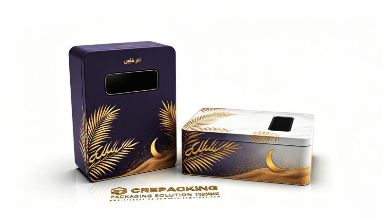 lavender gold arab gift tin case food safe