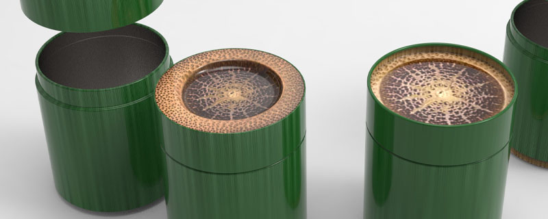 Bamboo design gift tin by CREPACKING